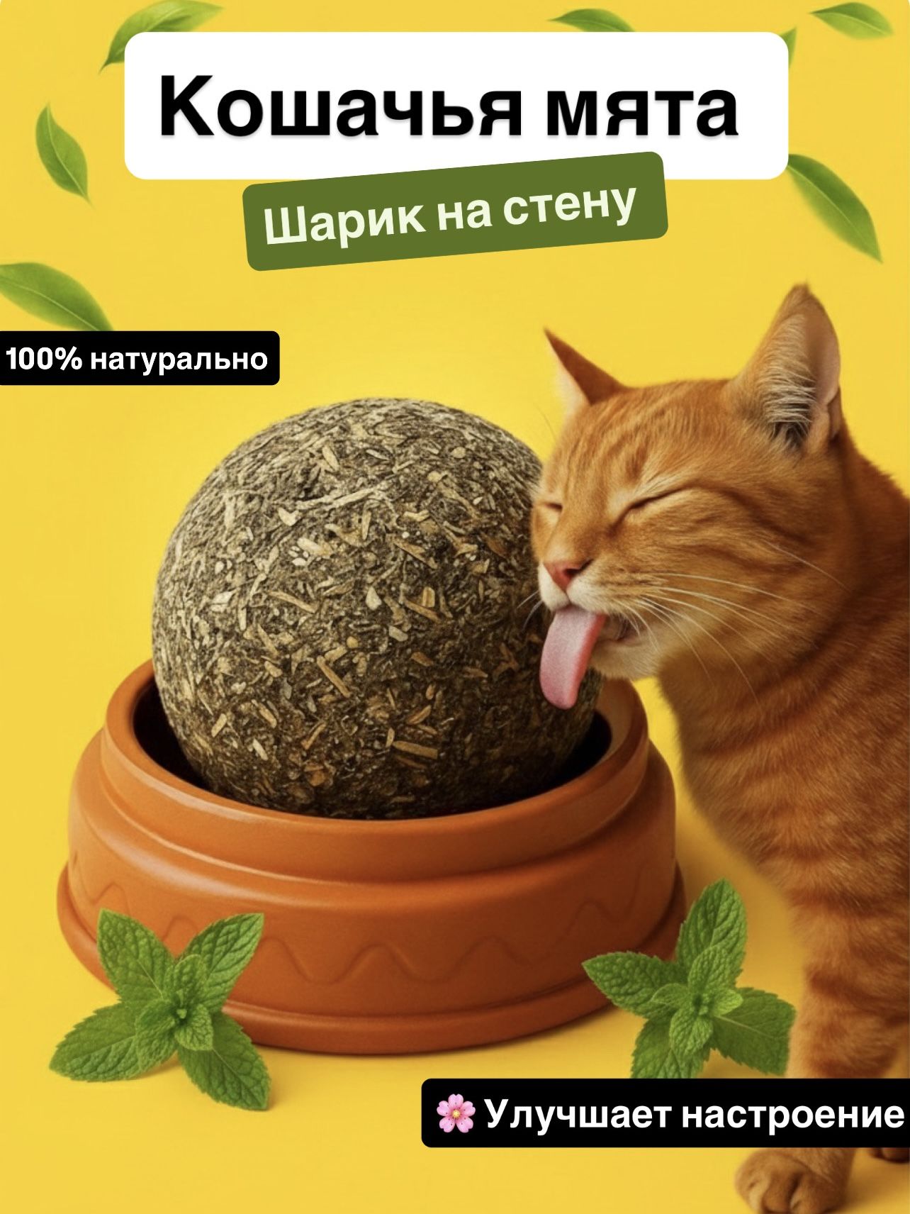 Кошачьямята/Конфета-шарскошачьеймятой,Лакомстводлякошек,Игрушкадлякотят,Леденецдлякотовсвитаминами