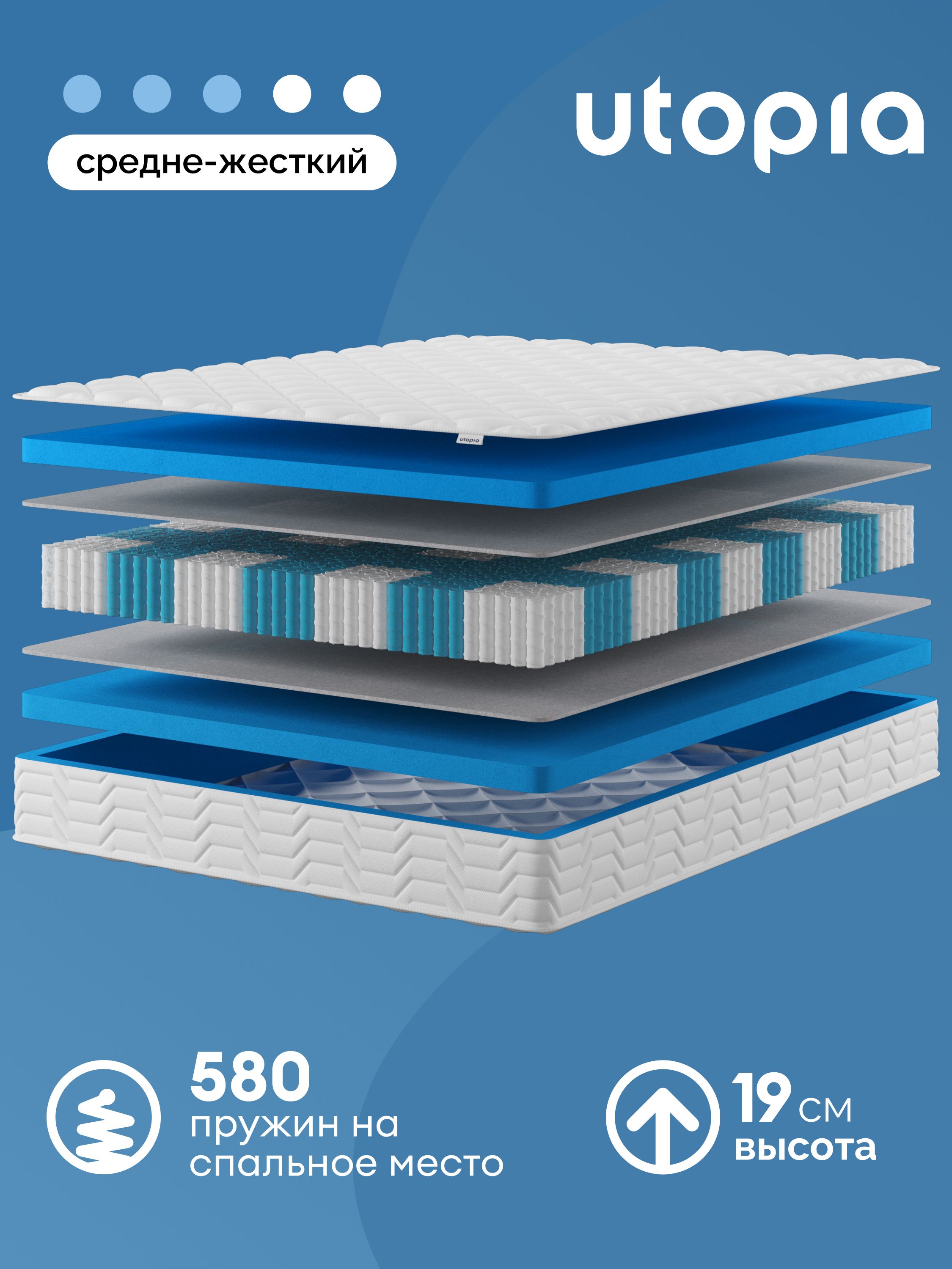 UTOPIAМатрас,Независимыепружины,160х200см