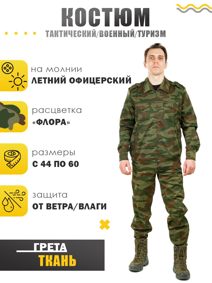Костюмлетнийофицерский(намолнии)Флора01010026А