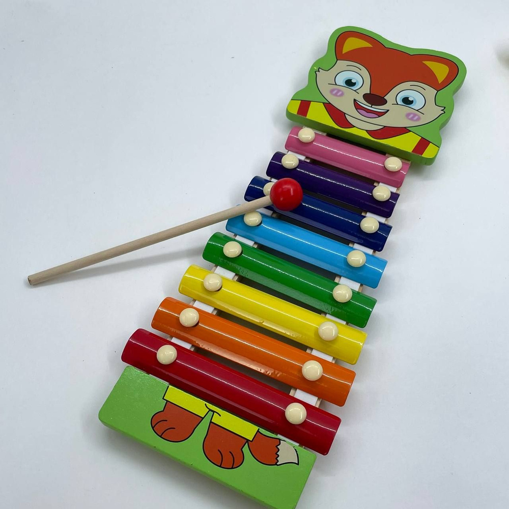 Развивающая деревянная музыкальная игрушка для малышей Ксилофон 8 нот  #1