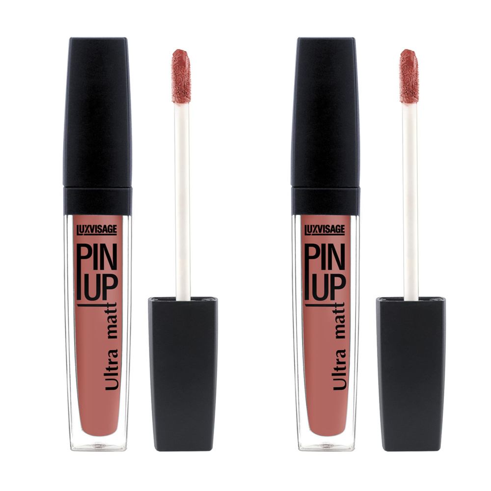 Luxvisage Блеск для губ матовый Ultra Matt Pin up, Toffee, тон 25, 5 грамм, 2 штуки  #1