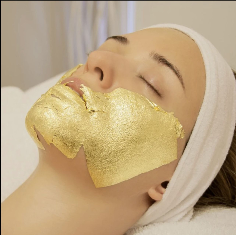 Золотая маска с использованием 24-каратного / Золотые листы 10 шт в комплекте / Mask Karat Gold Корея #1