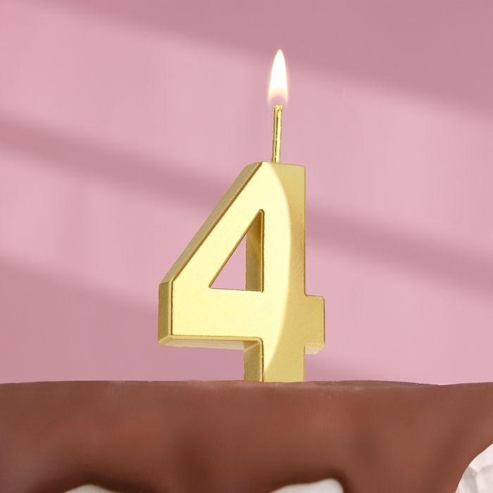 Страна Карнавалия Свечи для торта цифра 4, 1 шт, 1 уп. #1