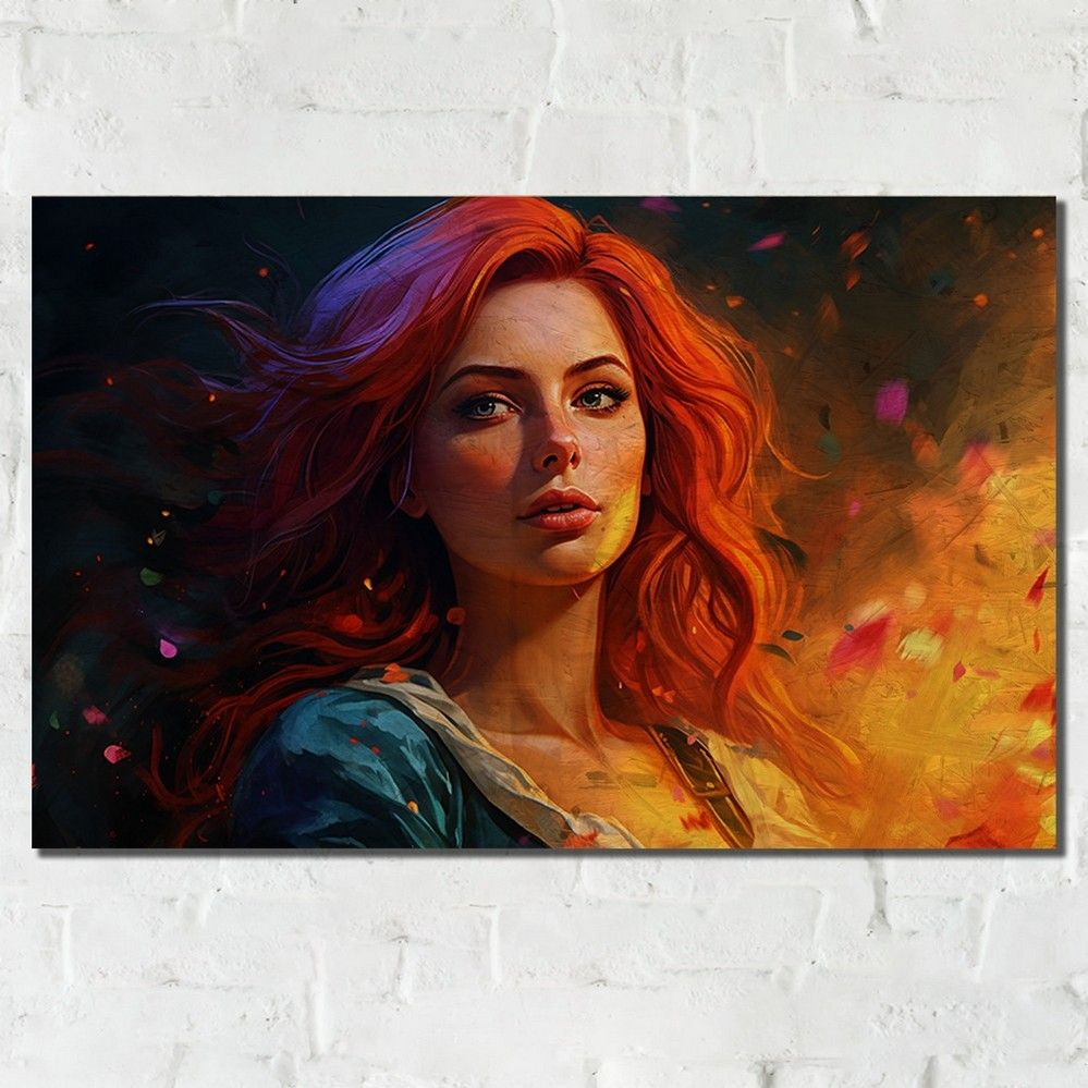 Картина интерьерная на рельефной доске игра Witcher 3 (Трисс,Triss, Ведьмак 3, PS, PC, XBOX, SWITCH) #1