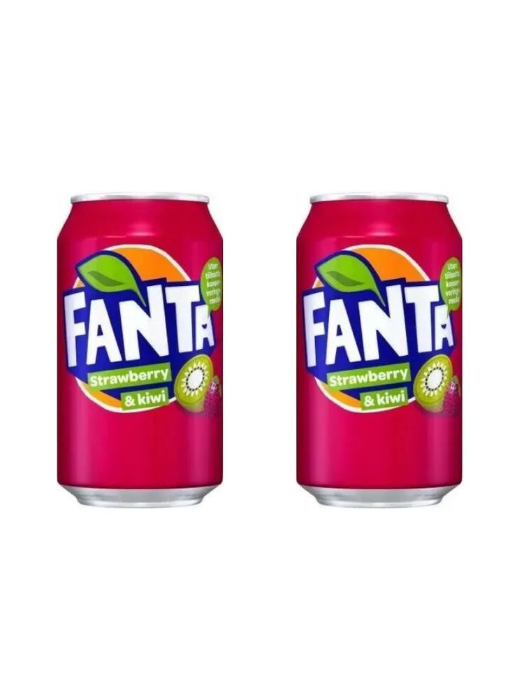 Газированный напиток Fanta Strawberry & kiwi (Фанта Клубника и киви), Германия, 330 мл 2 банки  #1