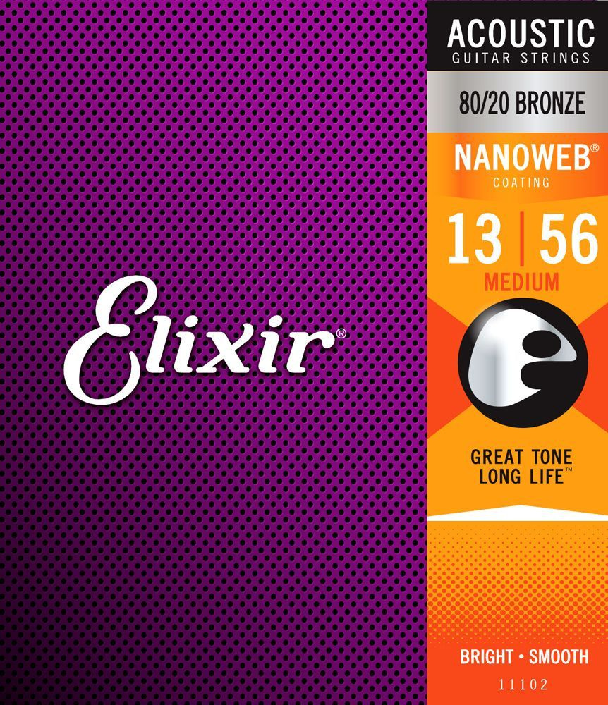 Струны для акустической гитары Elixir 11102 NanoWeb 13-56 #1