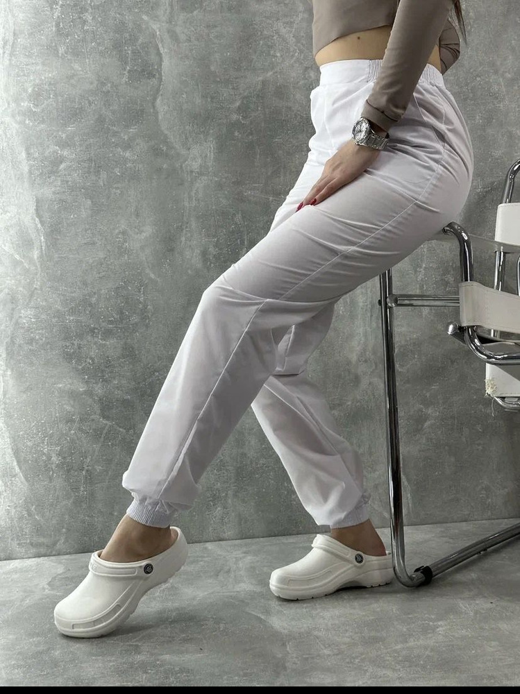 Женские медицинские брюки Джоггеры Тиси Хлопок Полиэстер, спецодежда штаны униформа джоггеры, для салонов #1