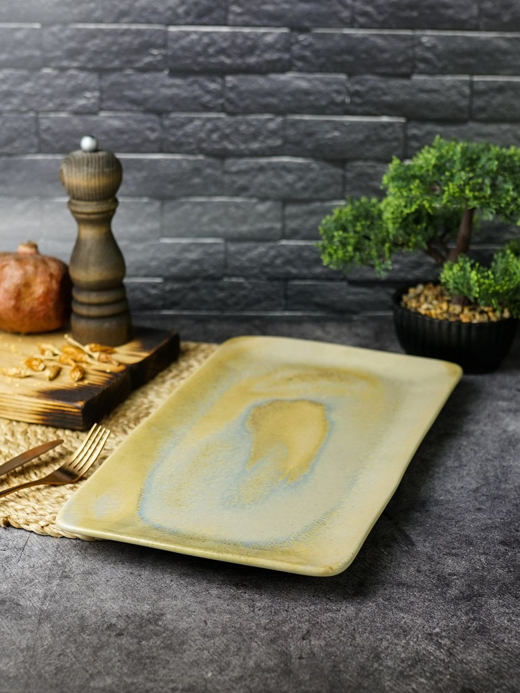 Блюдо прямоугольное Porland Stoneware, керамическое, 37,5 см #1