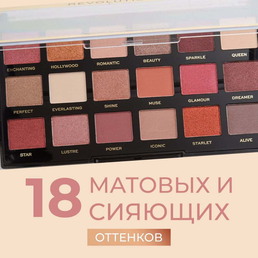 REVOLUTION PRO Тени для век REGENERATION PALETTE Iconic Lustre, палетка для макияжа глаз: матовые, блестящие, #1