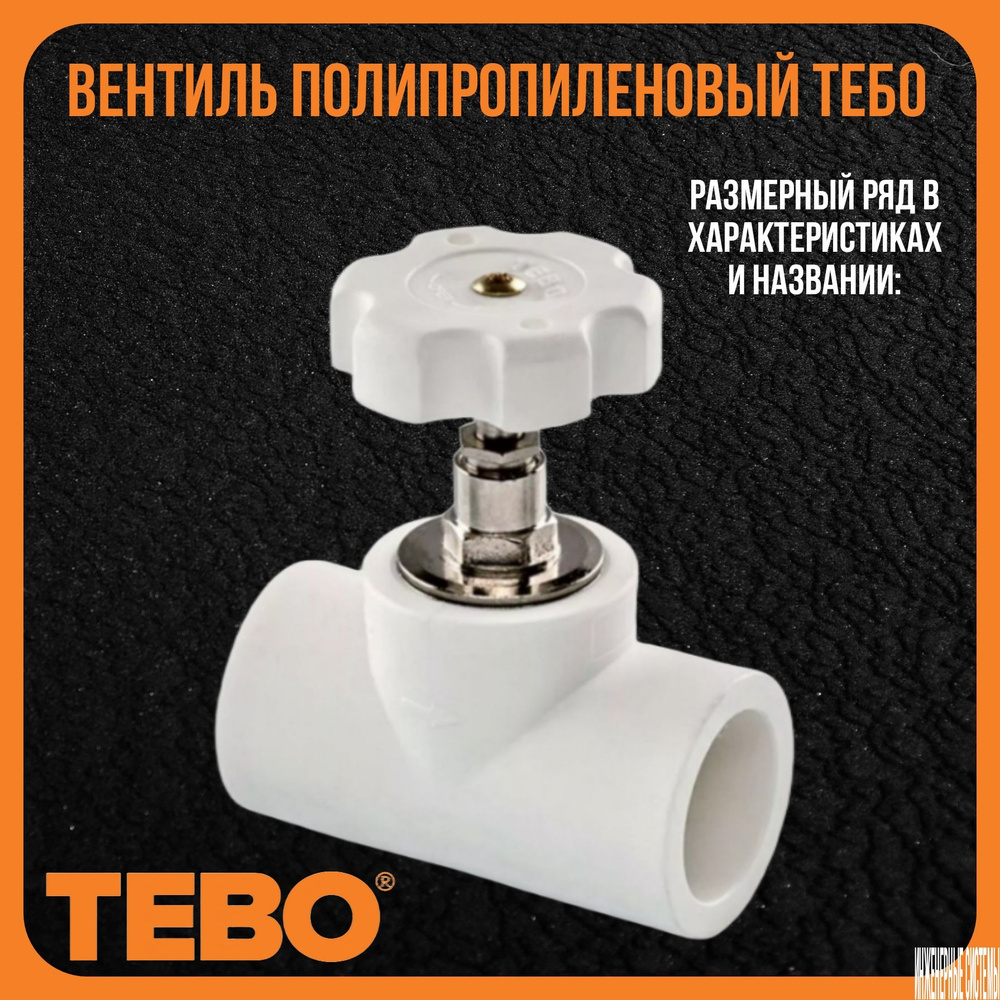 Вентиль полипропиленовый ТЕБО / TEBO d-20 #1