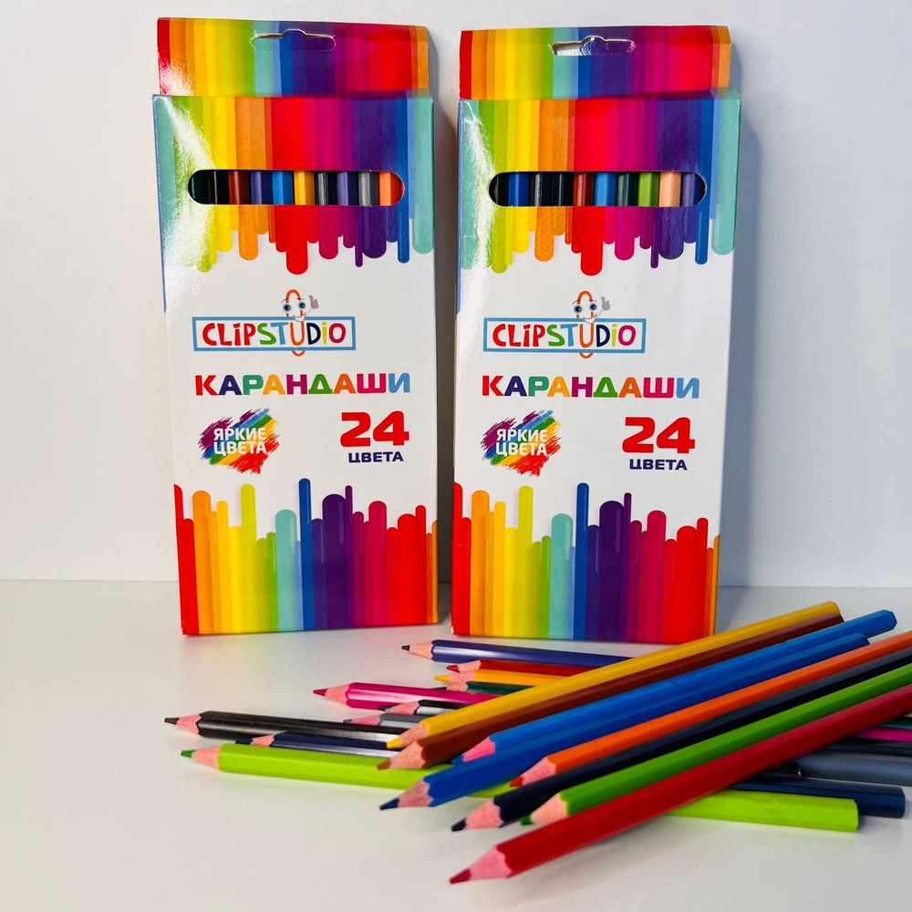 Цветные карандаши 24 цвета "Clipstudio" 2 шт. #1