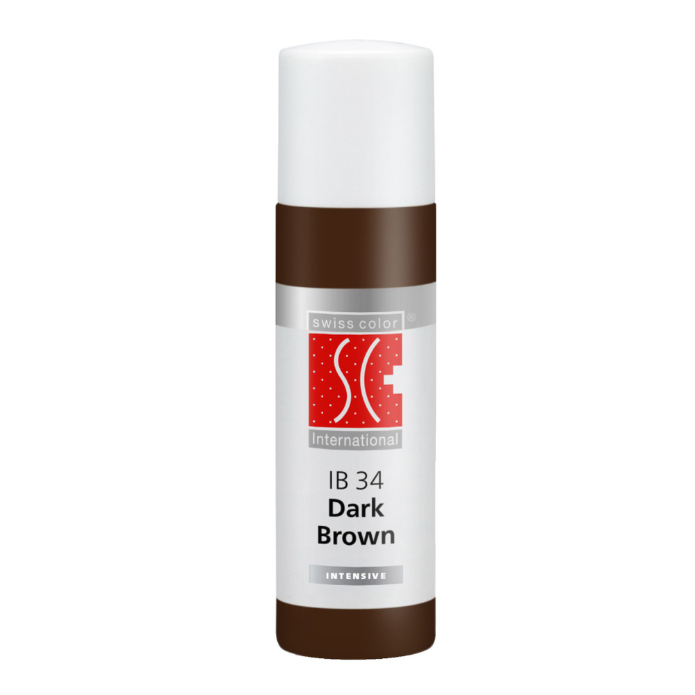 Пигмент Swiss Color для перманентного макияжа бровей, IB 34 Dark Brown, 12 мл  #1