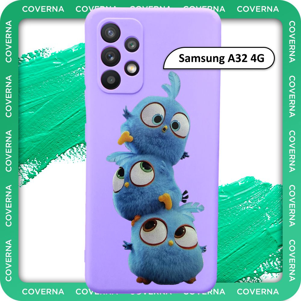 Чехол силиконовый с рисунком Angry Birds на Samsung A32 4G, для Самсунг А32  #1