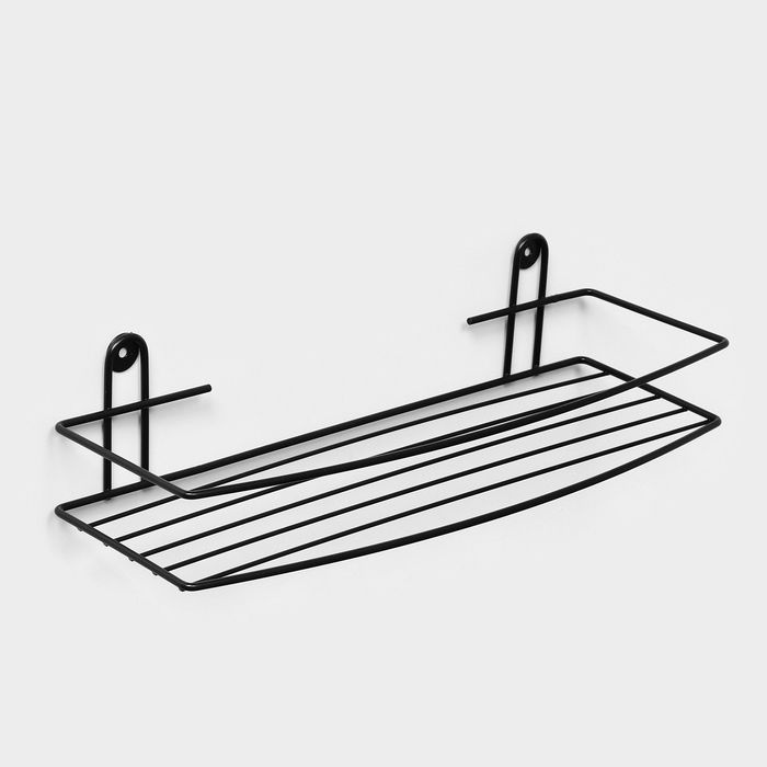Полка для ванной прямая, 7,5 35 13 см, цвет черный #1