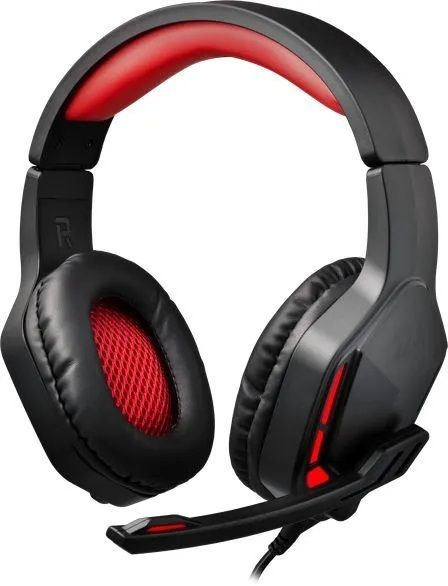 Redragon Наушники проводные с микрофоном, Bluetooth, 3.5 мм, черный, красный  #1