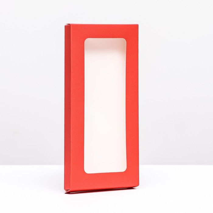 Upak Land, Подарочная коробка под плитку шоколада, с окном, красный , 17 х 8 х 1,4 см, 10 штук  #1