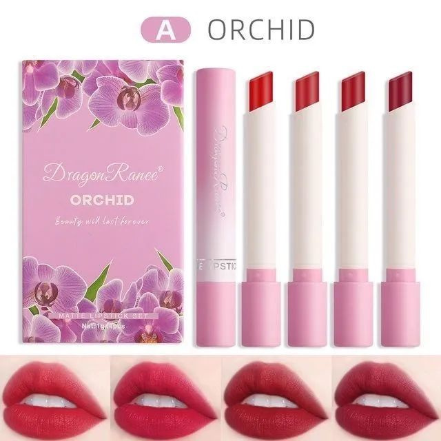 Набор матовых помад для губ Orchid, Beauty Boom, помада для губ комплект 4 шт.  #1