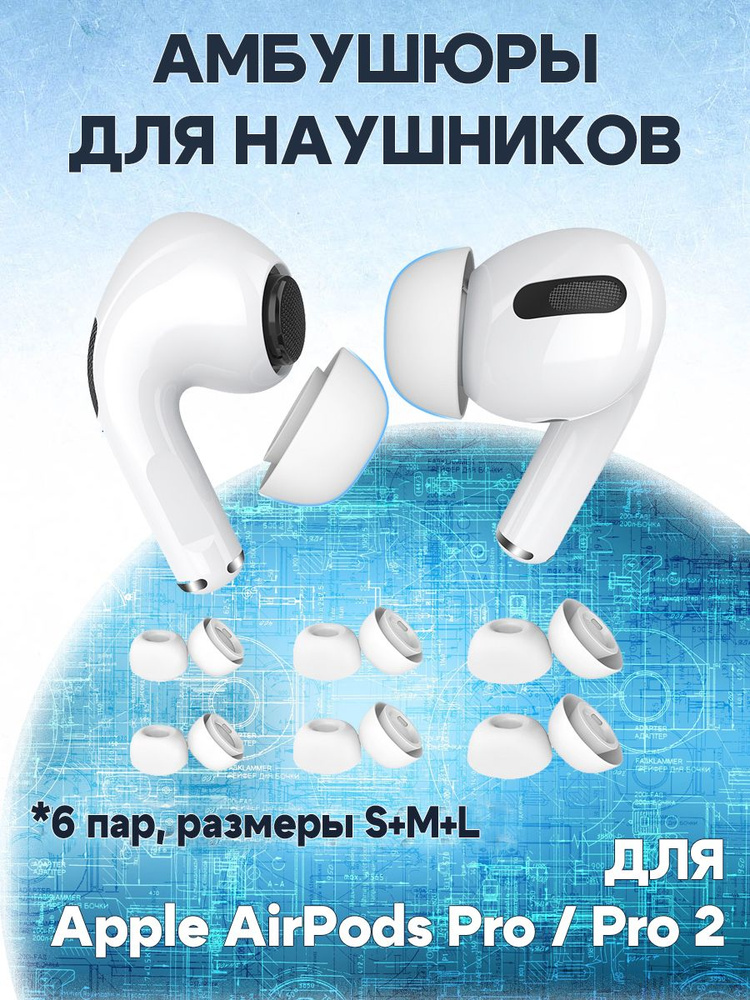 Амбушюры сменные наконечники для беспроводных наушников Apple AirPods Pro / AirPods Pro 2, силиконовые #1