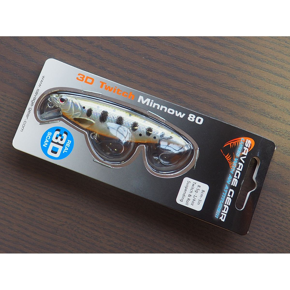 Воблер для рыбалки Savage Gear 3D Twitch Minnow 8.5g Olive Smolt 62213 #1