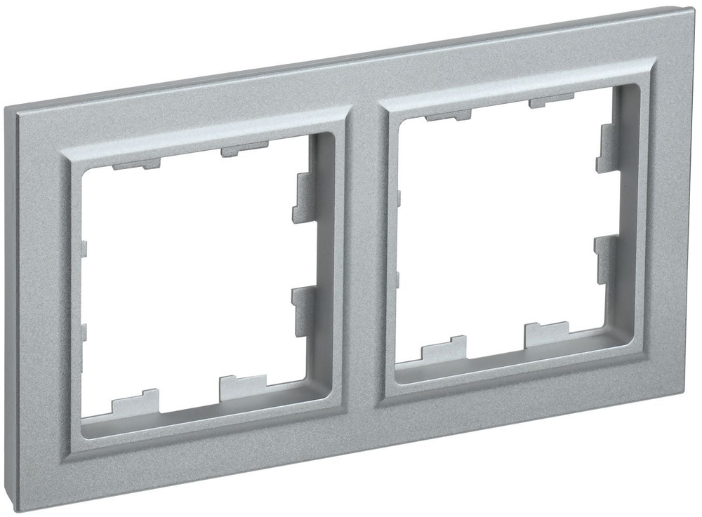 BRITE Рамка 2-мест. РУ-2-БрА алюм. IEK #1