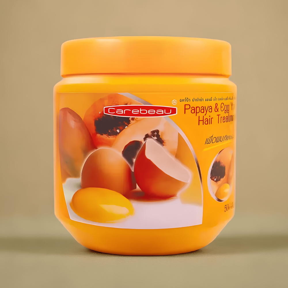 Carebeau Маска для волос восстанавливающая с экстрактом папайи и яичным желтком, Тайланд, 500 мл  #1