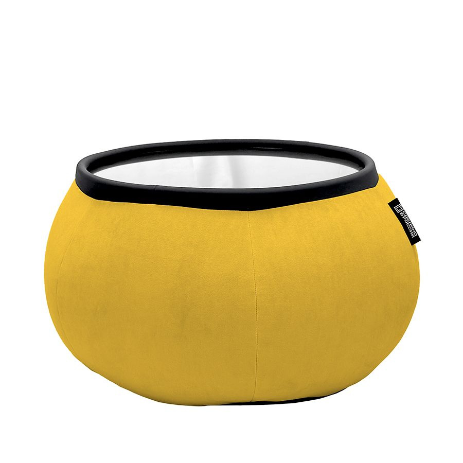 Бескаркасный столик пуф aLounge - Versa Table - Yellow Shine (велюр, желтый) - современная лаунж мебель #1
