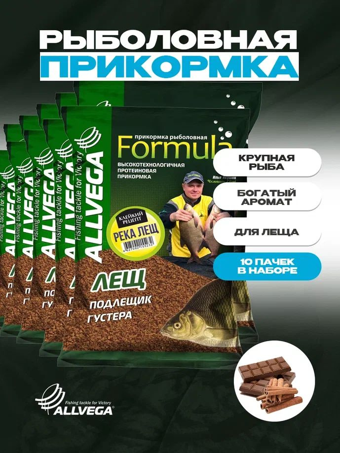 Прикормка для рыбалки на леща ALLVEGA Formula Река лещ КОРИЦА 10 пачек  #1