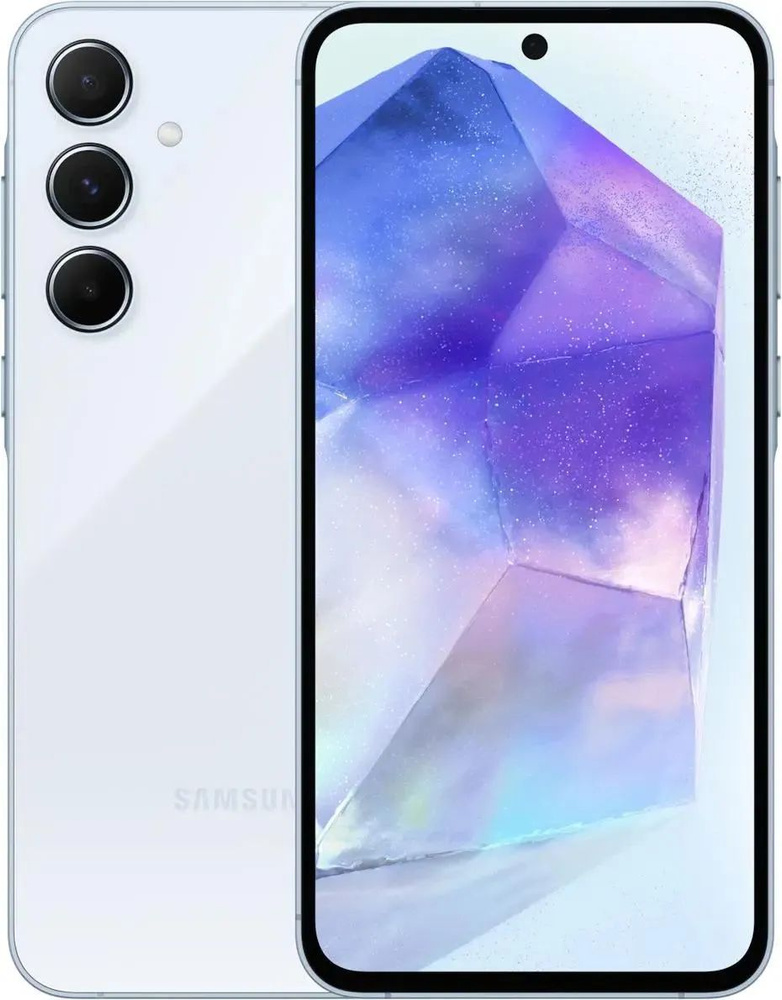 Samsung Смартфон Galaxy A55 5G Ростест (EAC) 8/256 ГБ, голубой #1