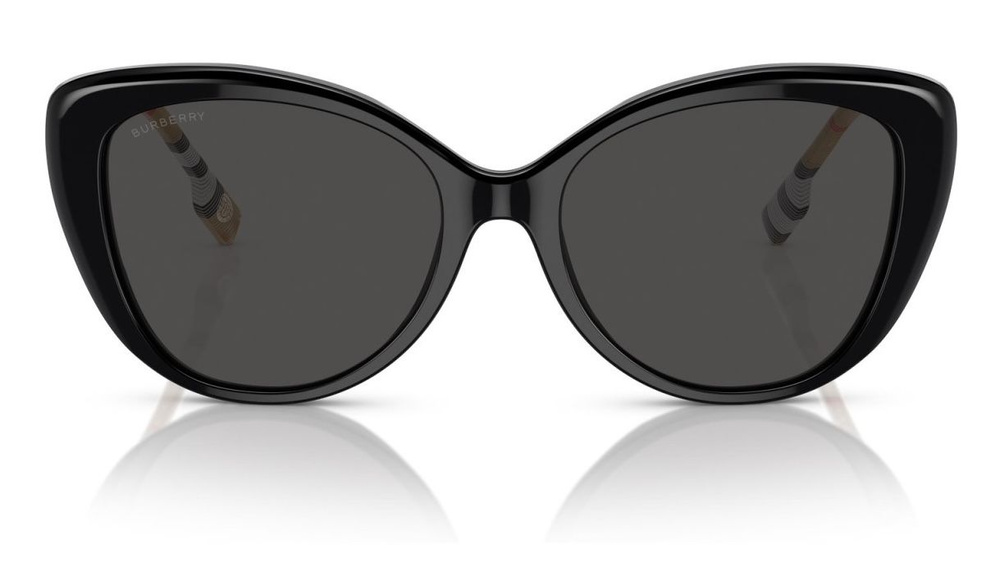 Женские солнцезащитные очки Burberry BE 4407 385387, цвет: черный, цвет линзы: серый, бабочка, пластик #1