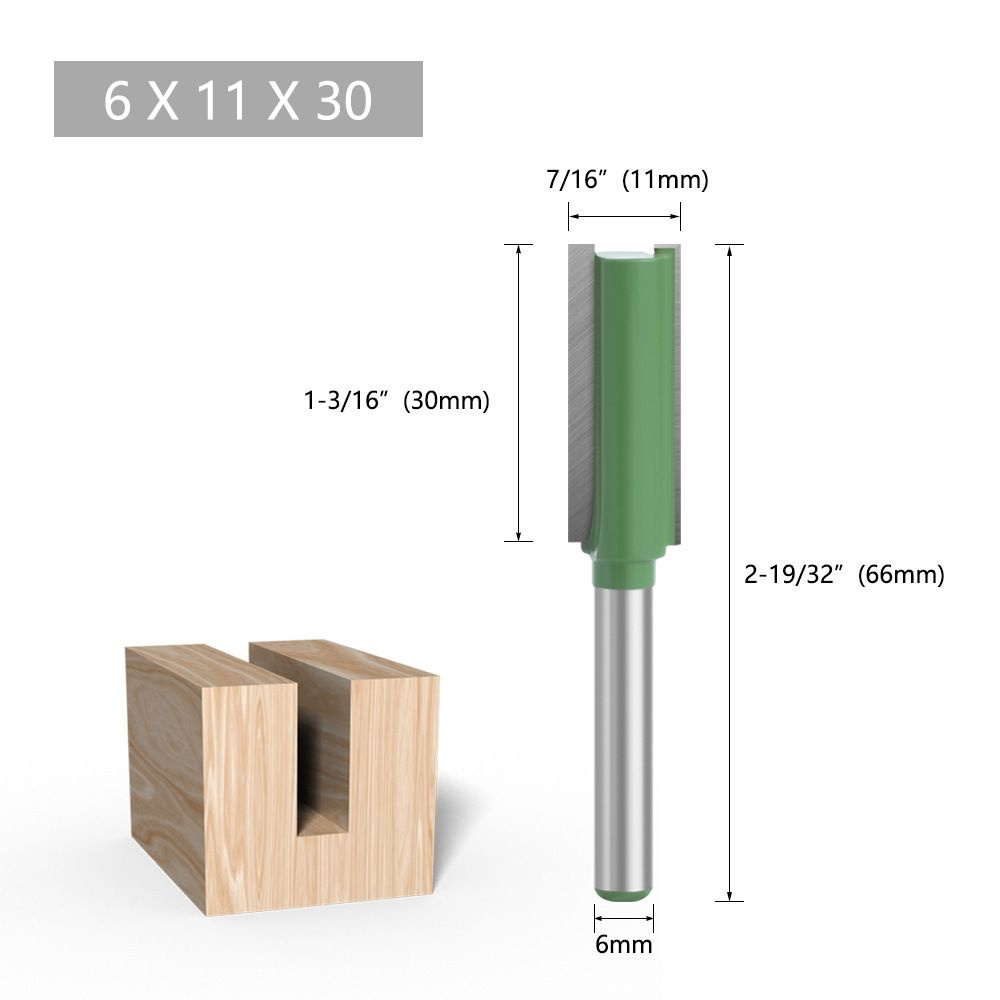 Фреза по дереву пазовая прямая 11 х 30 ммхвостовик 6 мм #1