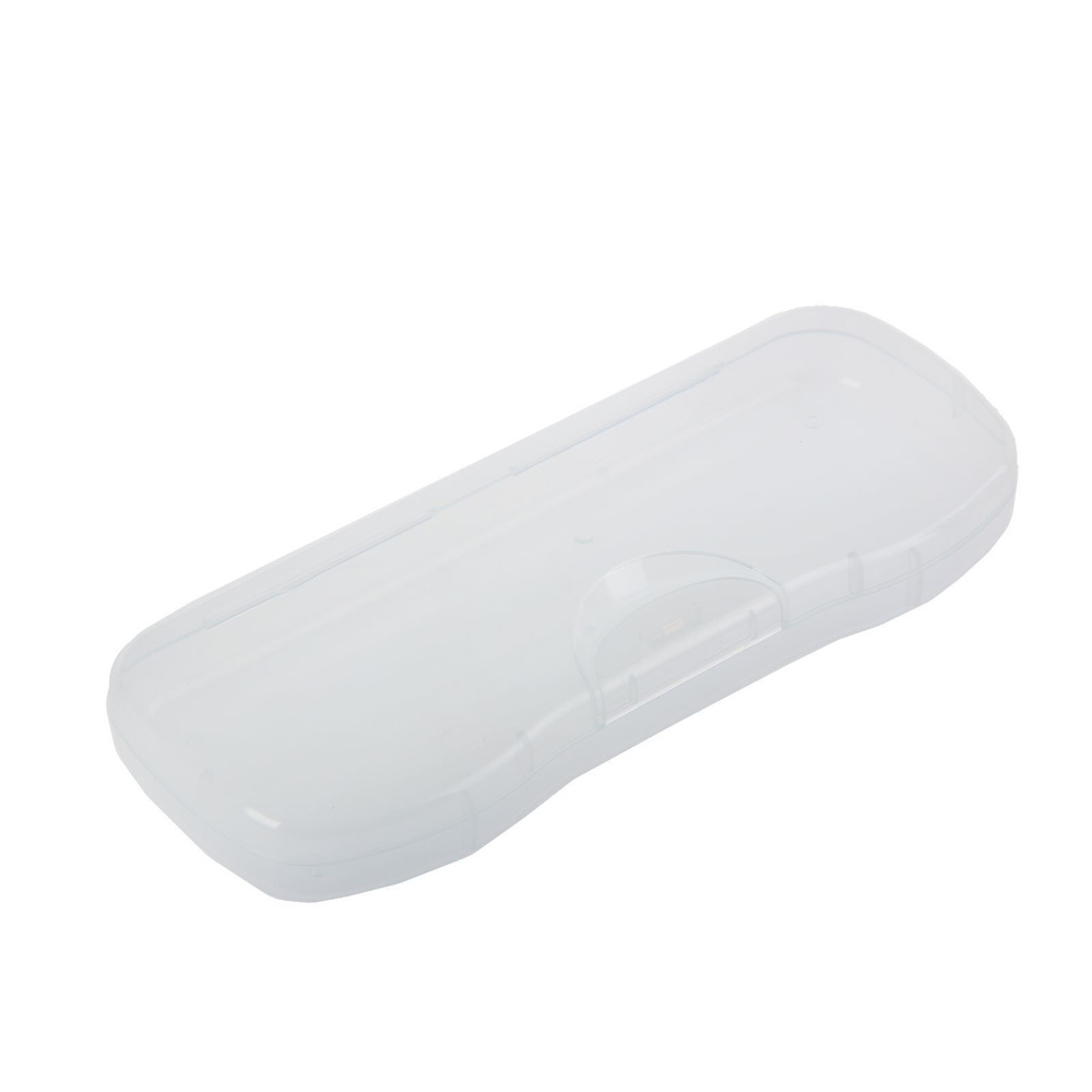 Пенал-футляр пластиковый СТАММ, прозрачный белый 204х83х25мм.  #1