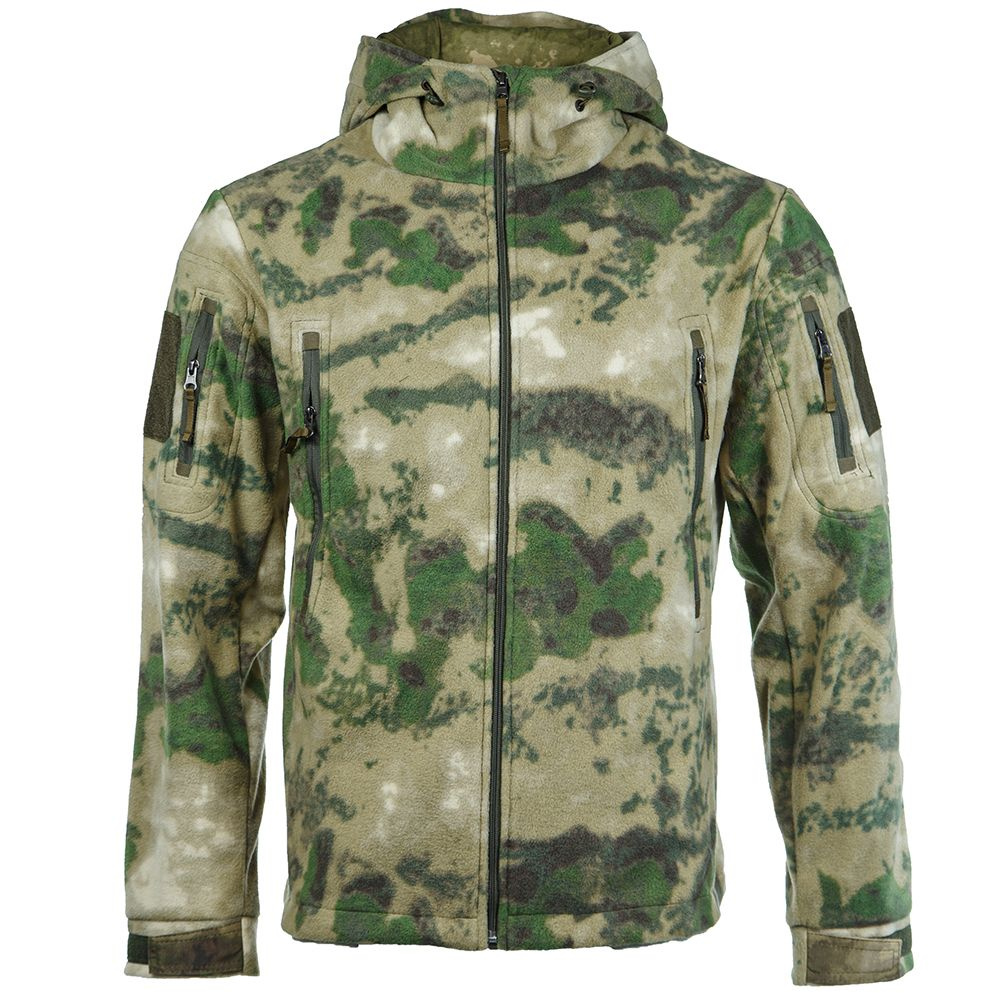 Тактическая теплая военная флисовая куртка (кофта / толстовка). Камуфляж ВНГ Росгвардии мох  #1