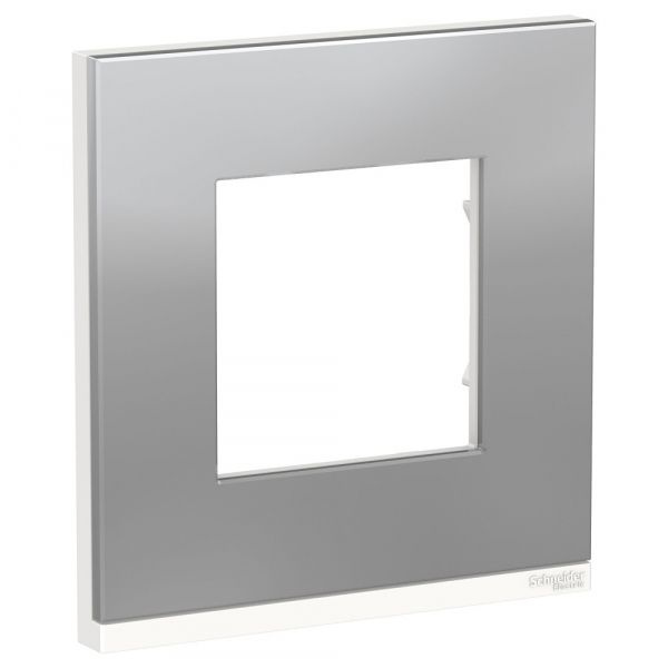 Schneider Electric Unica Pure Алюминий матовый/Белая Рамка 1-ая горизонтальная, NU600280  #1