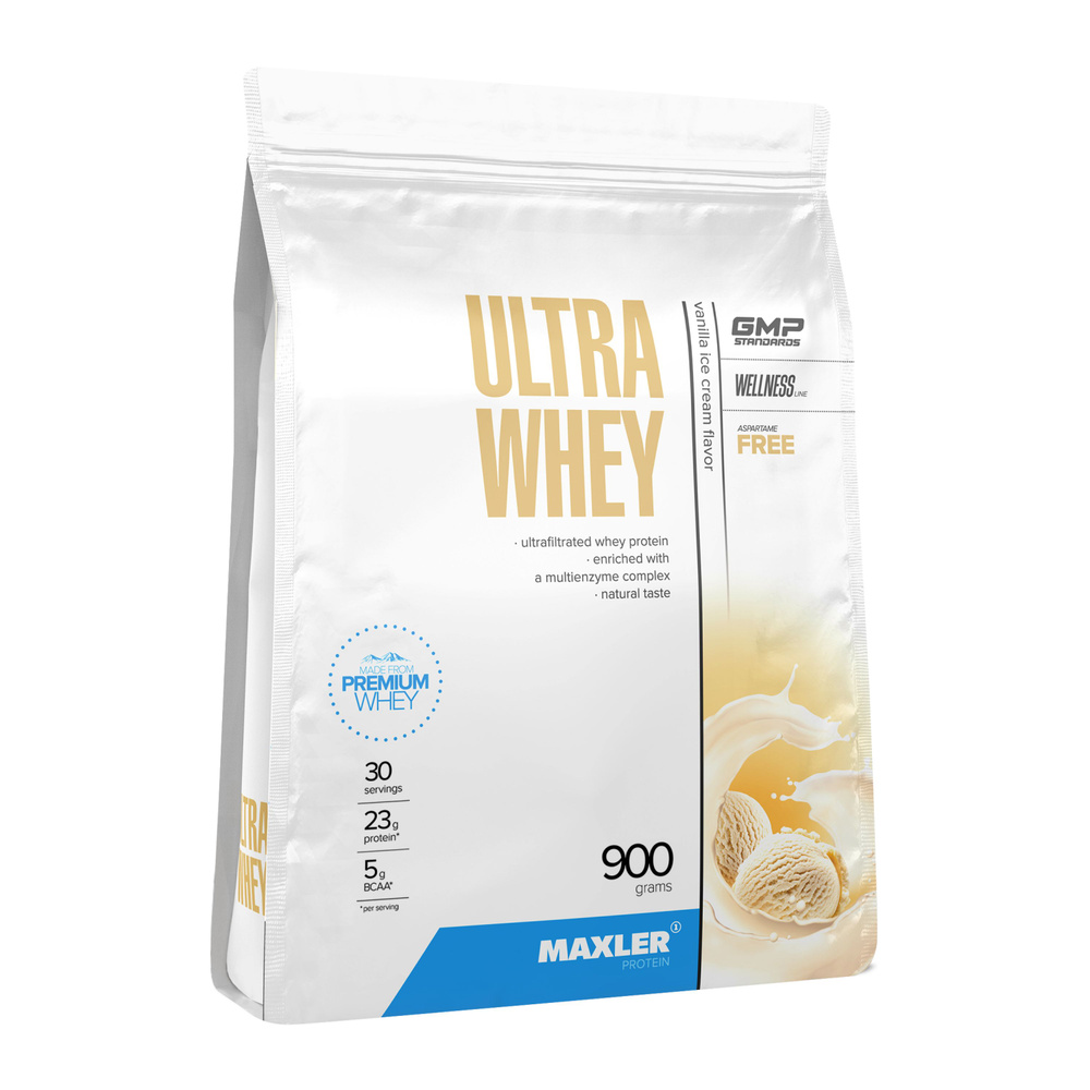 Протеин сывороточный для мужчин и женщин Maxler Ultra Whey 900г Ванильное мороженое  #1