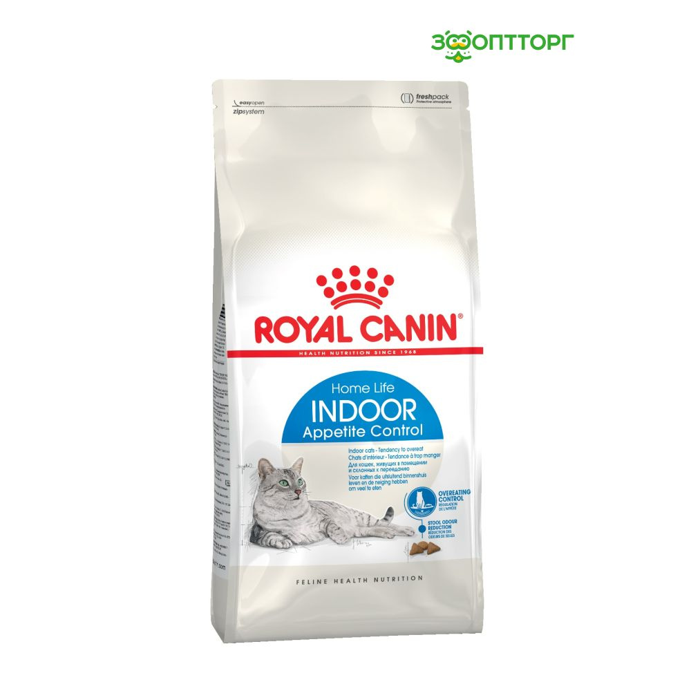 Сухой корм Royal Canin Indoor Appetite Control для домашних кошек склонных к перееданию, с курицей, 400 #1