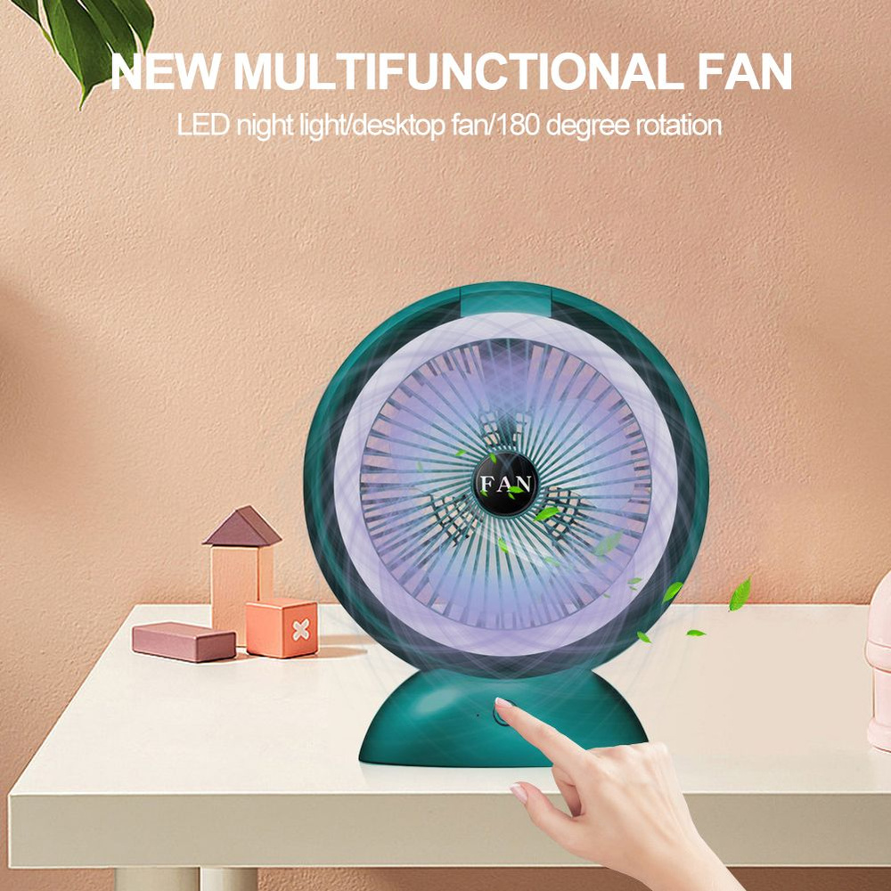 Настольный вентилятор light, 1200 мАч, переносной электрический ...