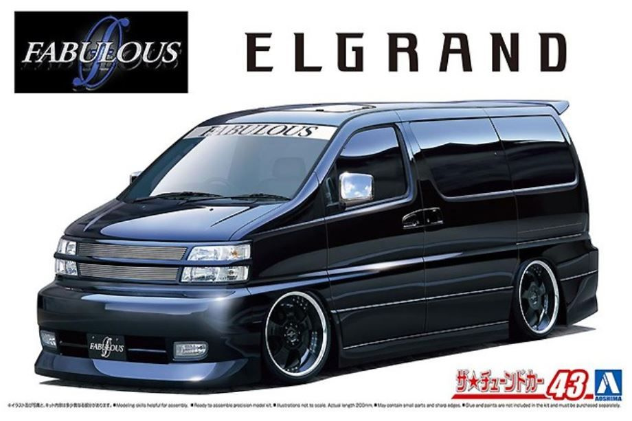 Сборная модель автомобиля Aoshima Nissan Elgrand 00 Fabulous, масштаб 1/24  #1