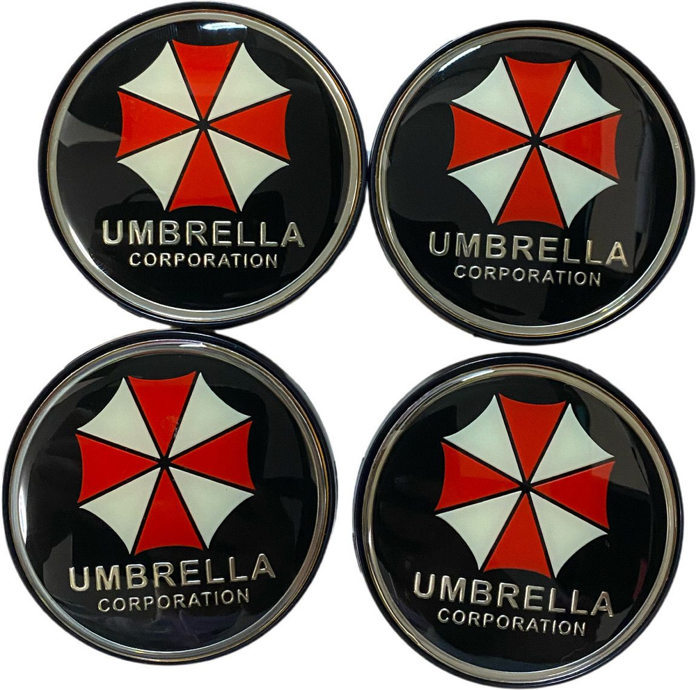 Колпачки заглушки для дисков Umbrella (Амбрелла) 68/64/10 хром 4 шт  #1