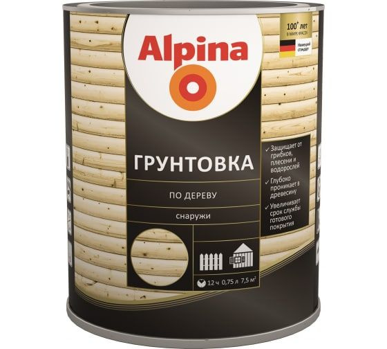 Alpina Грунтовка Противоплесневая, Влагозащитная 0.75 л 0.54 кг  #1