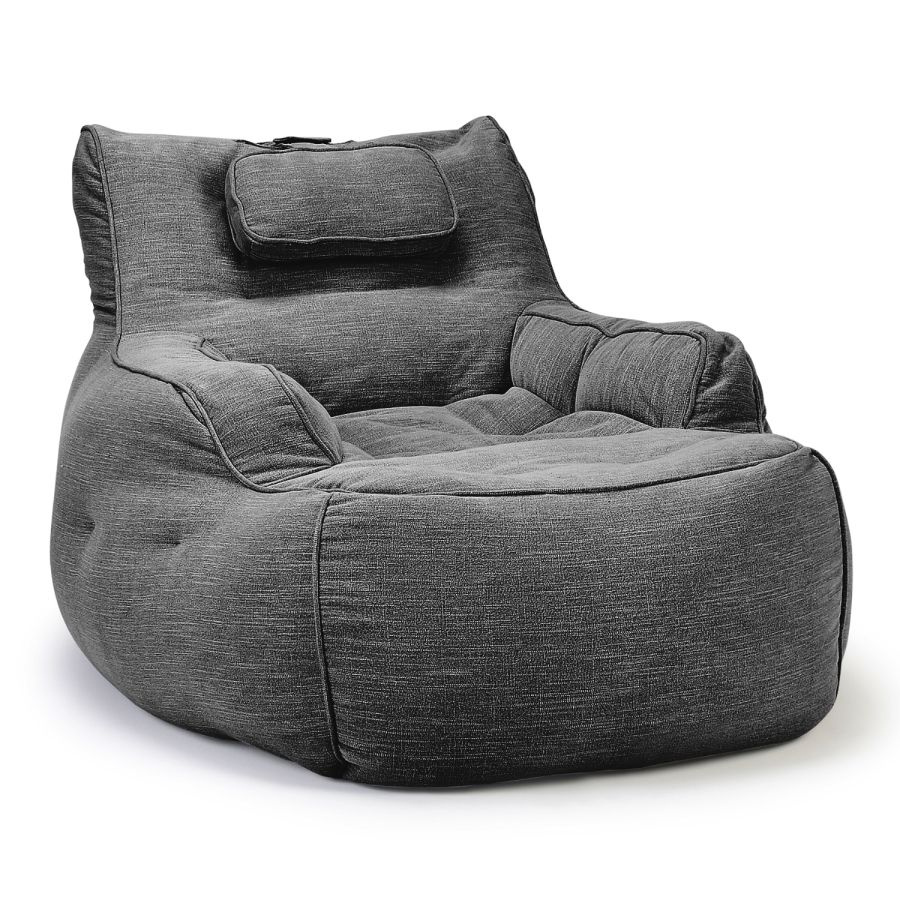 Удобное современное кресло Ambient Lounge - Tranquility Armchair - Black Sapphire (шенилл, черно-серый) #1