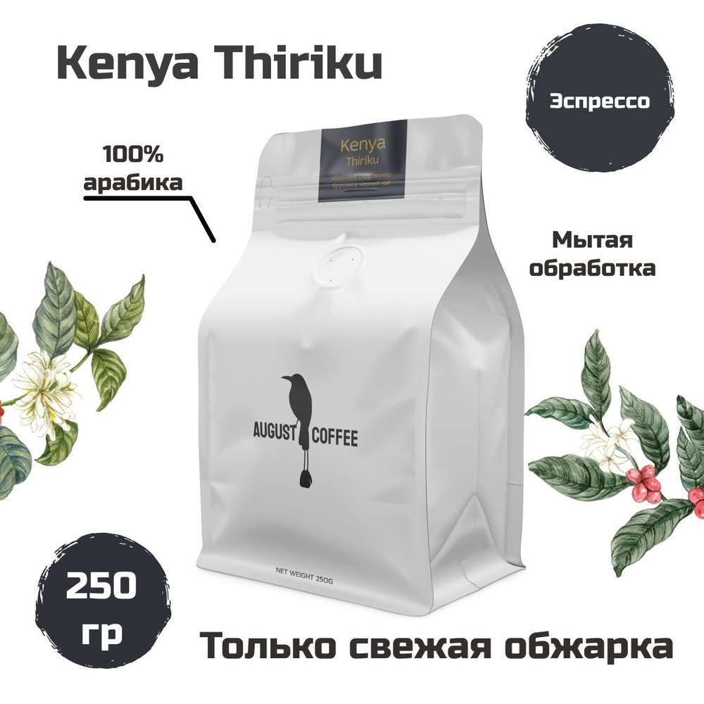 Натуральный кофе в зернах AUGUST COFFEE Kenya Thiriku 250г, эспрессо, подойдет для кофемашины, для гейзерной, #1