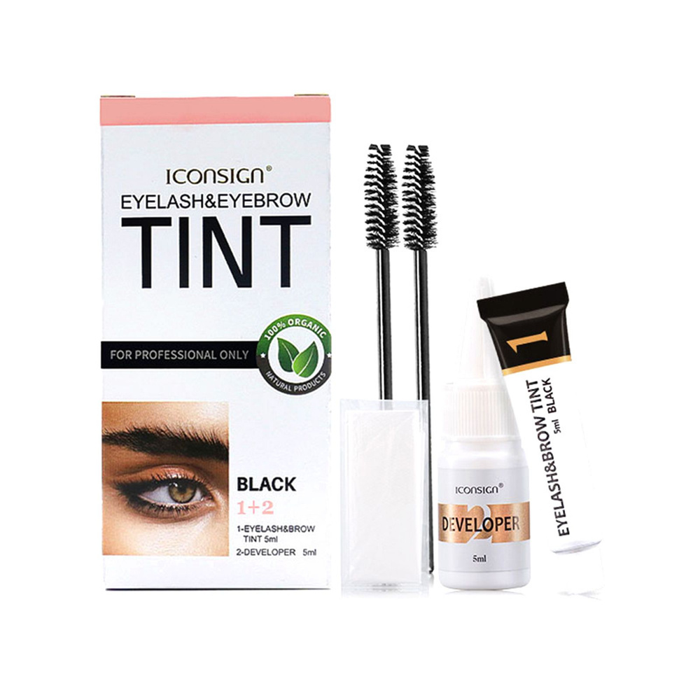 ICONSIGN Eyebrush&Eyebrow Tint Kit Водонепроницаемая быстросохнущая кисть для бровей  #1