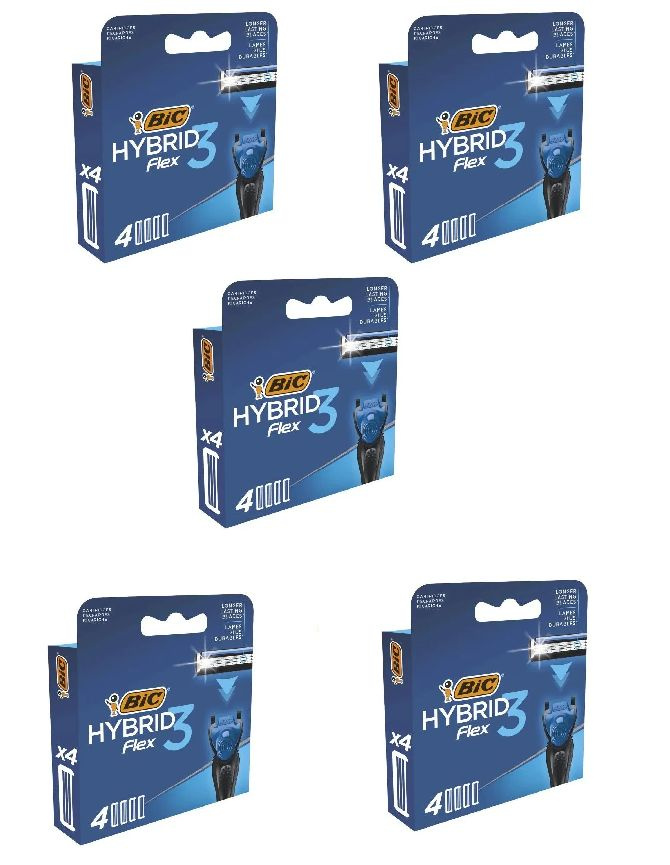Сменные кассеты для бритья Bic Flex 3 Hybrid 5 упаковок по 4 кассеты  #1