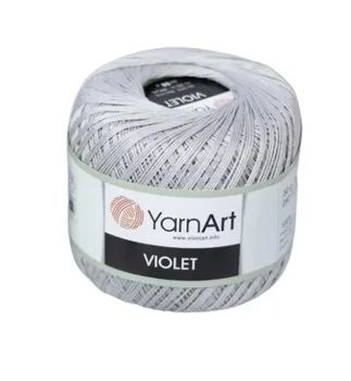 Пряжа YarnArt Violet - 1моток(4920-светло-серый) 50г/282м, мерсеризованный хлопок 100%. ЯрнАрт Виолет #1