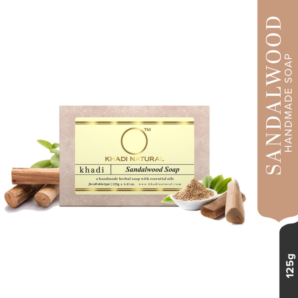 Мыло твердое Khadi Natural туалетное натуральное Сандал (Sandalwood Soap), 125 г  #1