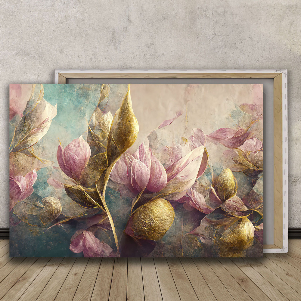 BRUSHBLOOM Картина "Живописные абстрактные цветы (31)", 60 х 40 см  #1