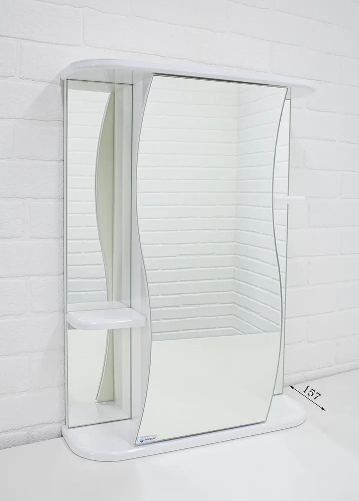 Домино Зеркало-шкаф, Волна, 55х15.7х70 см #1