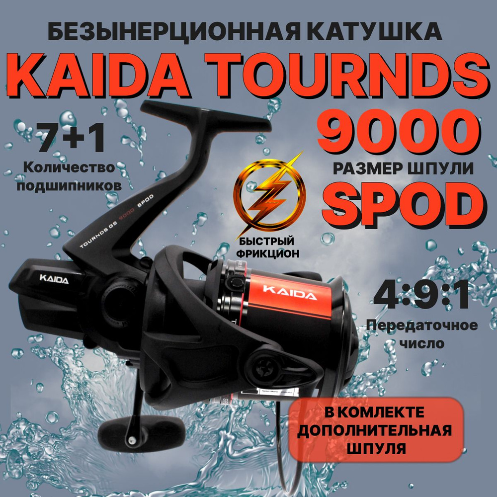 Катушка для рыбалки карповая Kaida Tournds GS 9000 SPOD, сподовая #1