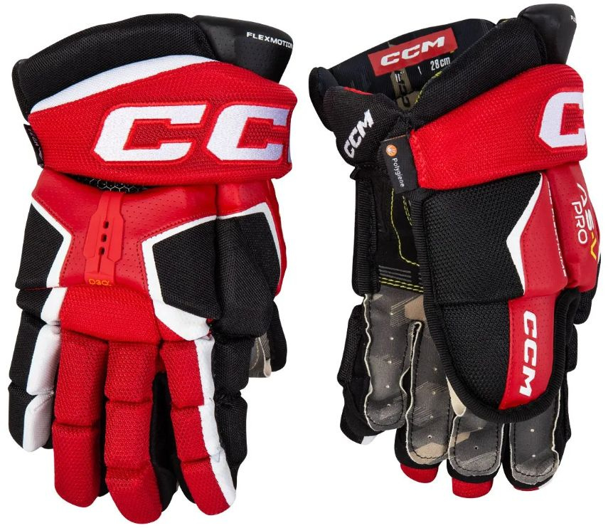 Перчатки CCM Tacks AS-V Pro JR (12") Черно-красно-белые #1