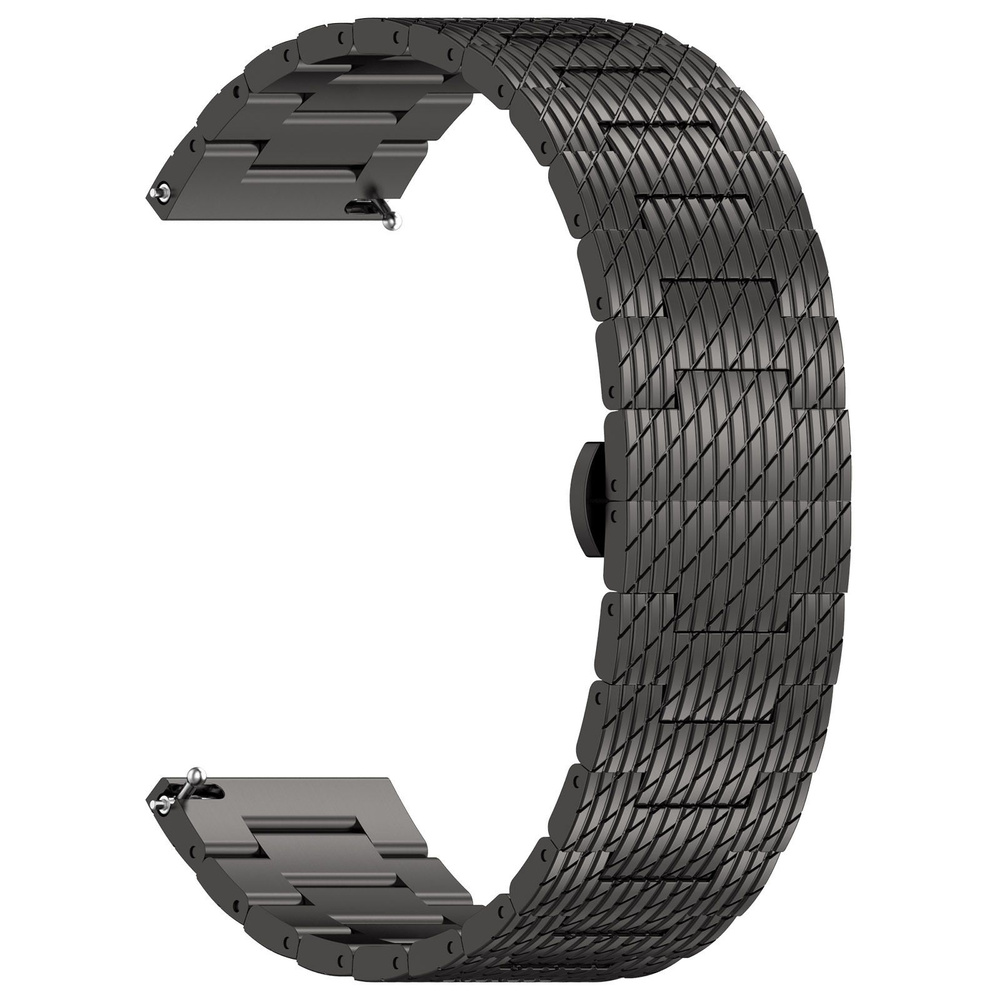 Сменный ремешок MyPads из нержавеющей стали, с рисунком для умных смарт-часов OPPO Watch X, черный  #1